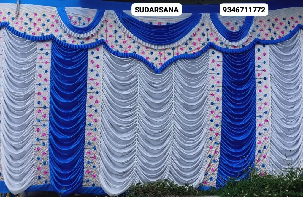Designer Pleated Sidewall Curtain for Marriage Halls
