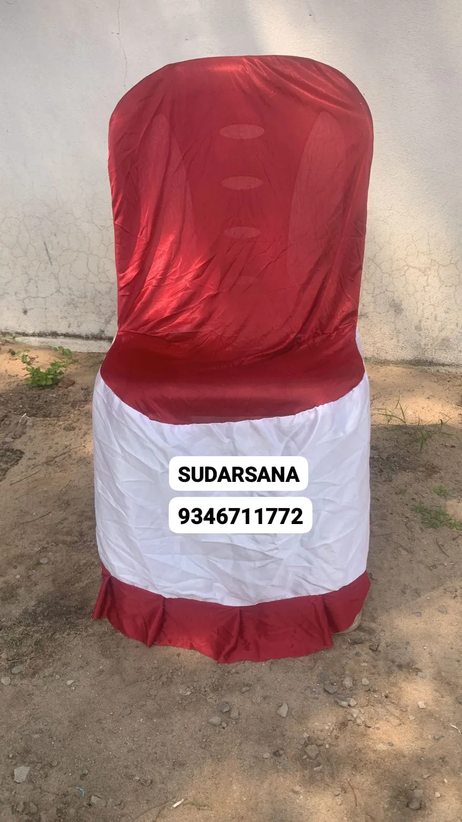 Chair cover with sash for wedding